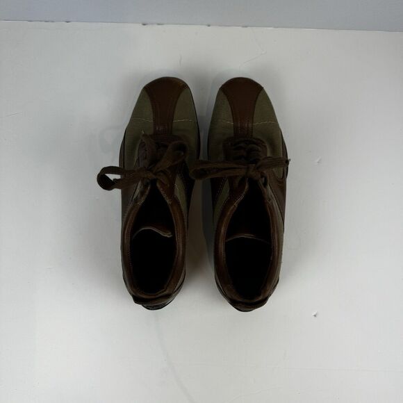 Gucci Olive Green Canvas and Leather Sneakers Size 5.5B EU35.5 Casual Sport VTG - Picture 10 of 16